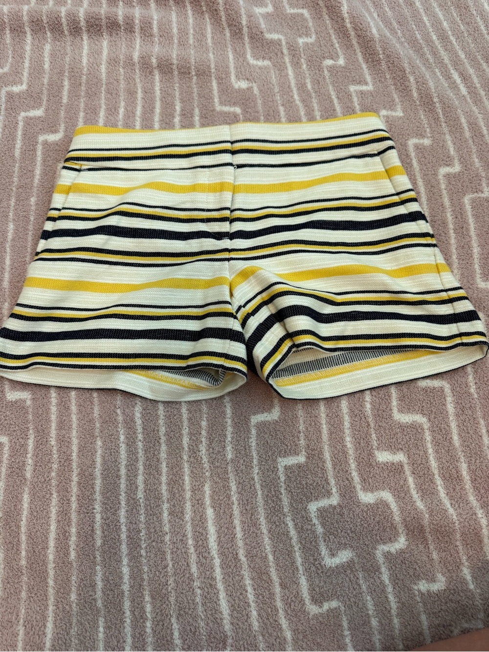 LOFT "The Riviera Short" in Navy, Yellow, and Cream Stripe